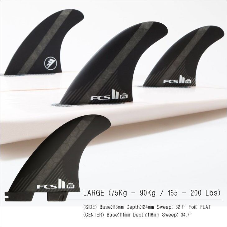 FCS2 フィン Firewire Tri Fins FW ファイヤーワイヤー トライフィン パフォーマンスコアカーボン 3フィン ミディアム ラージ  PCC FCSII 日本正規品