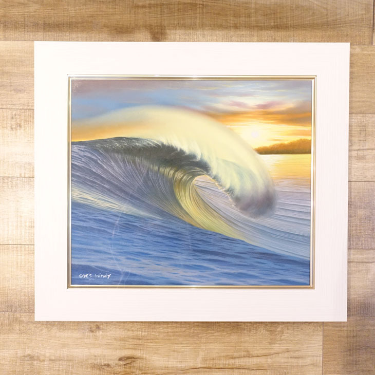 Goes Windy Dreamland Wave Art Official Studio F10 オリジナルハンドメイド 波 原画 フレーム付き  額セット 絵画 バリ島 日本正規品