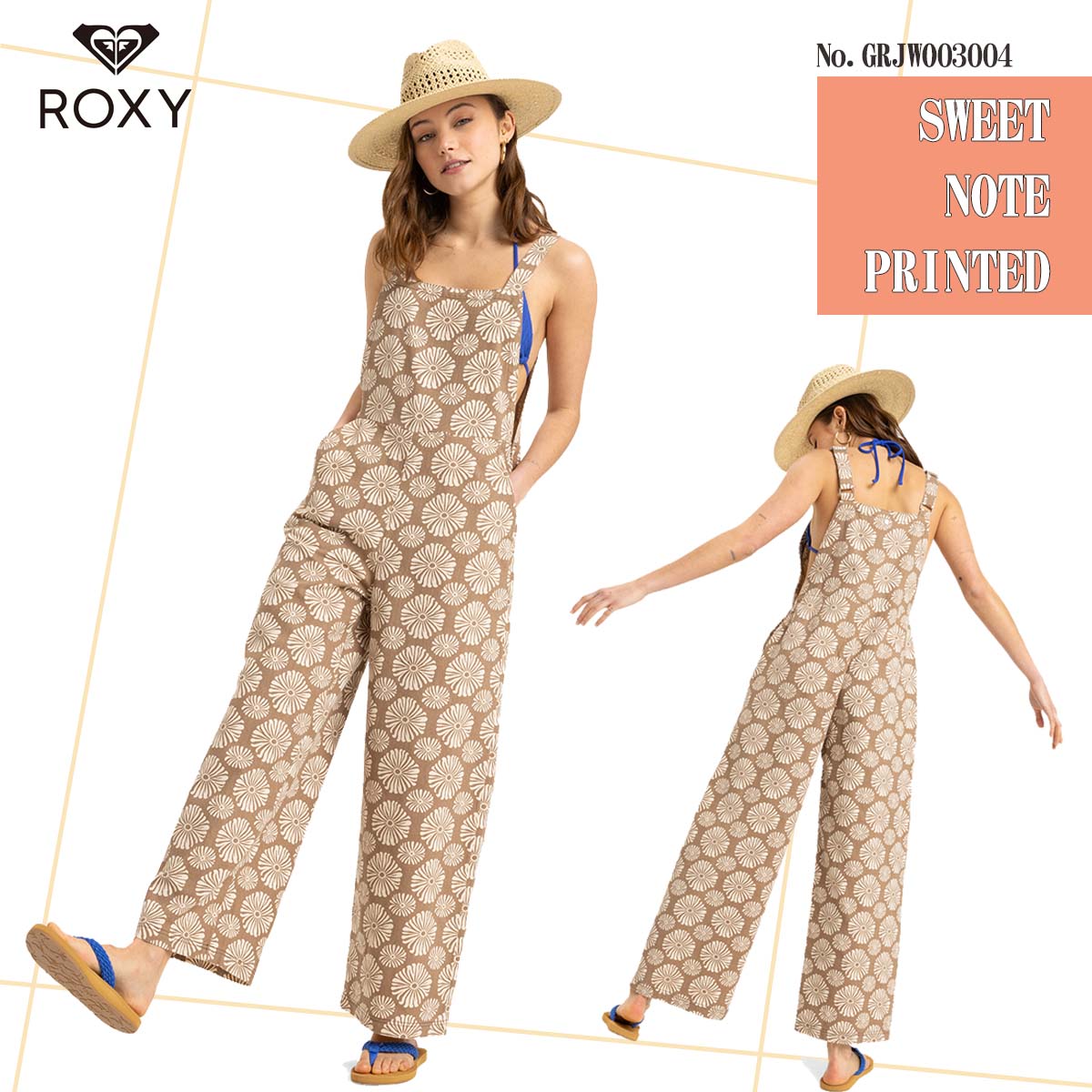 ROXY（ロキシー） 25 SS ROXY サロペット SWEET NOTE PRINTED 花柄