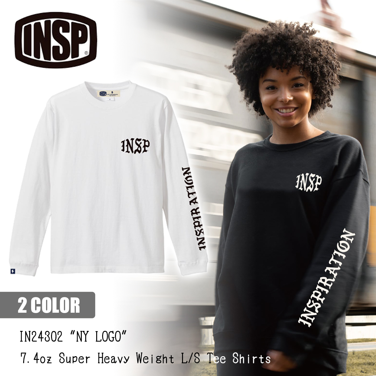 INSP インスピ ロンT ロングTシャツ 長袖 コットン100% 綿100