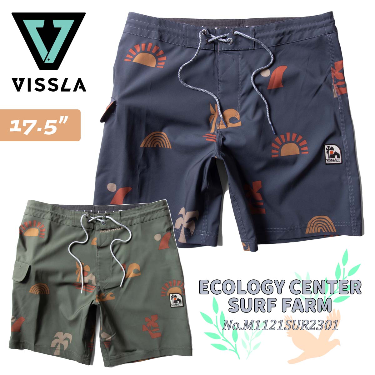 23 VISSLA ヴィスラ ボードショーツ ECOLOGY CENTER SURF FARM サーフ 