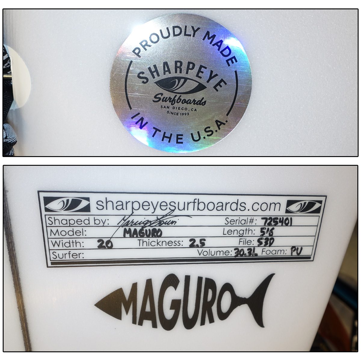 23 シャープアイ SHARP EYE MAGURO マグロ PU FCS2 サーフボード
