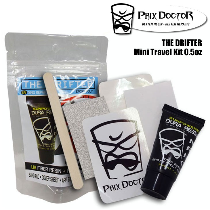 Phix Doctor 0.5oz DURA REZN サーフボードリペア剤 PUEPS両方OK 紫外線硬化 樹脂 ソーラーレジン THE  DRIFTER Mini Travel Kit :driftrer-mini:オーシャン スポーツ - 通販 - Yahoo!ショッピング