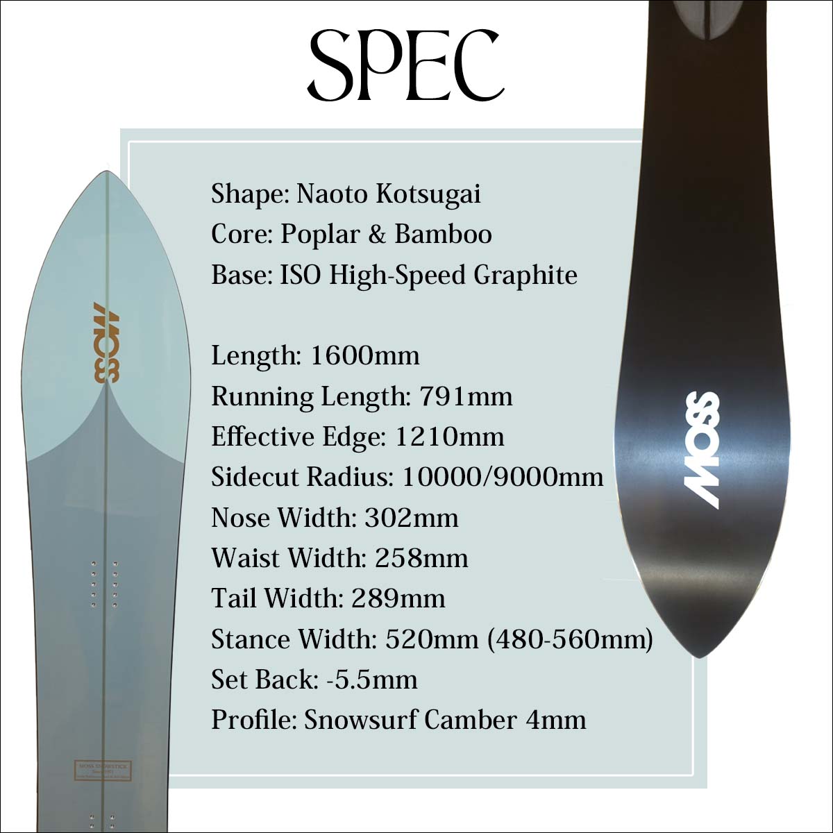 スノーボード MOSS STICK PQ60 First Editio 160cm MOSS SNOWSTICK PQ60 First Editio 160cm