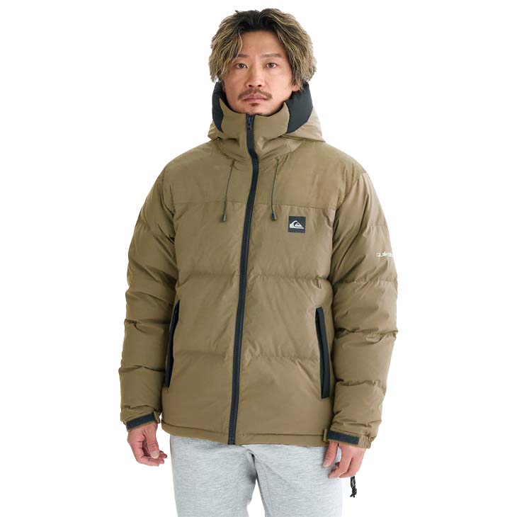 シルバー フード付きダウンジャケット Quiksilver（クイックシルバー） 25 QUIKSILVER ダウンジャケット DOWN