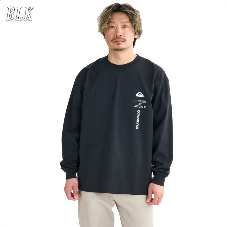 W&LT シルバー長袖Tシャツ パクパク 25 FW Quiksilver クイックシルバー ロンT TC VERTICAL LOGO LT 長袖 T