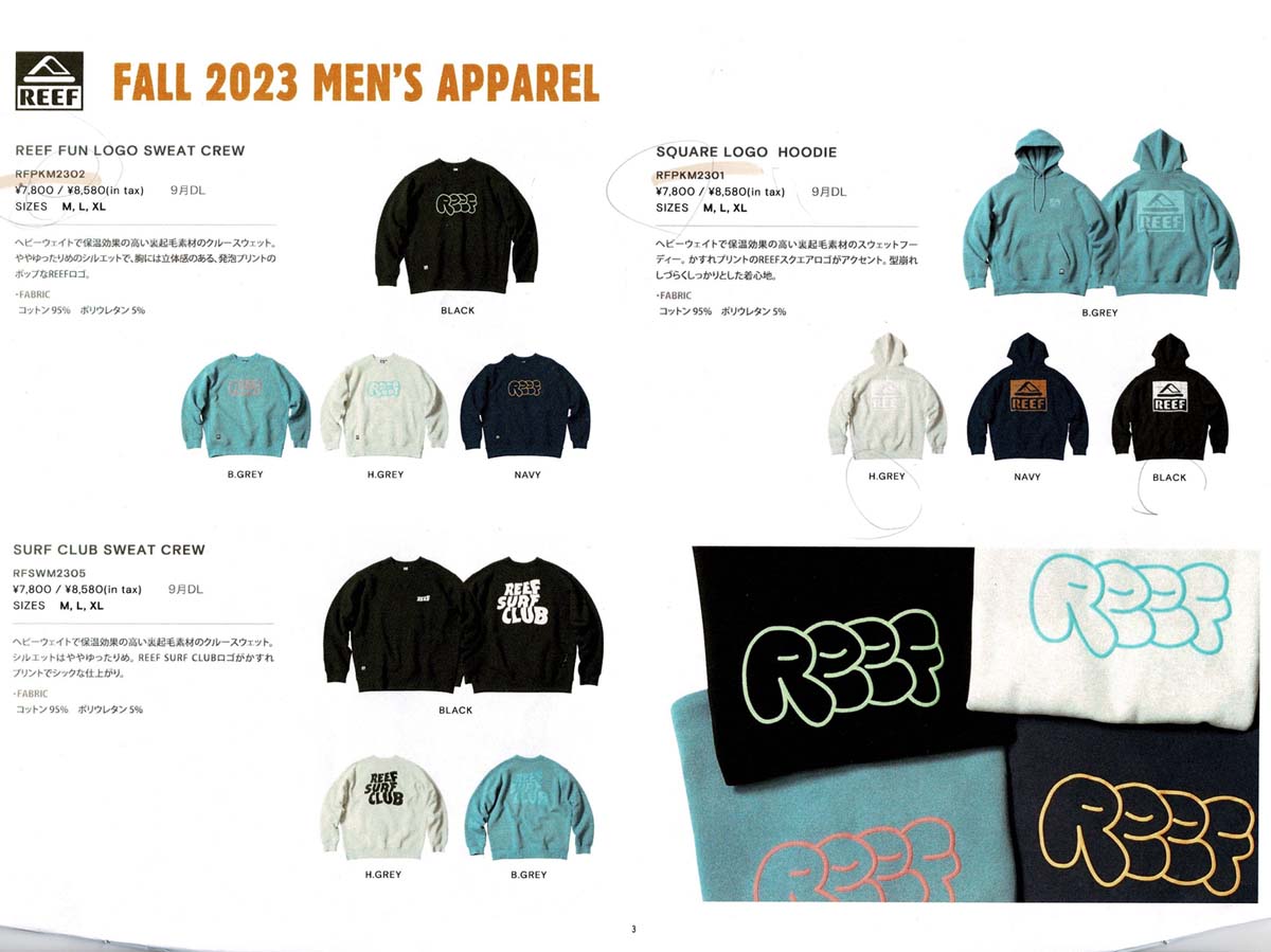 REEF（リーフ） 23 REEF トレーナー FUN LOGO SWEAT CREW スウェット 