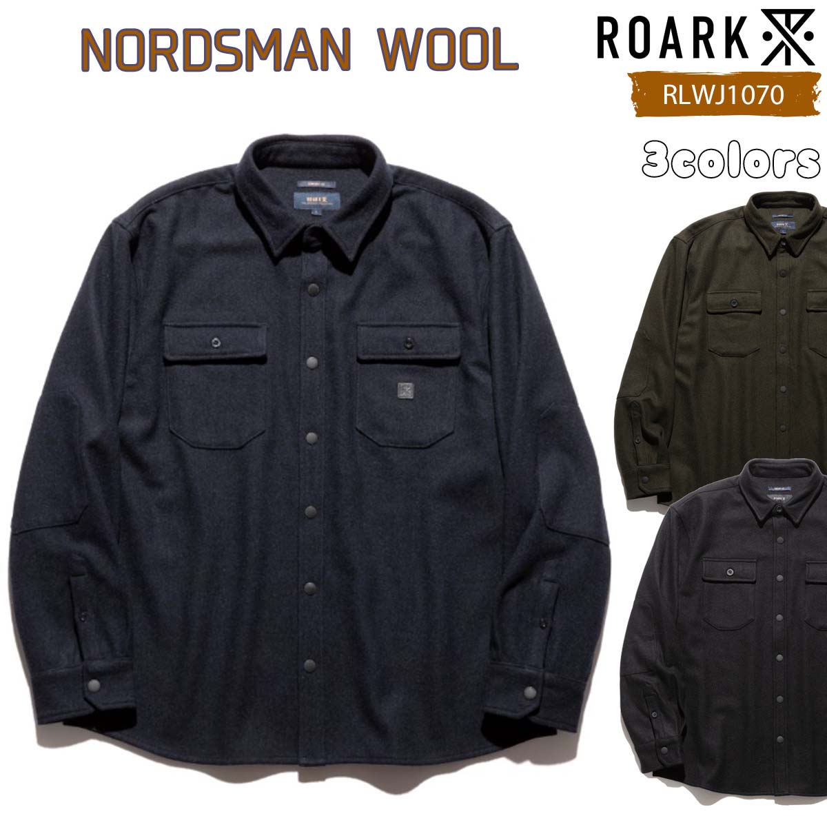 25 ROARK ロアーク ジャケット NORDSMAN WOOL 上着 コート ロゴ メンズ HOLIDAY ホリデー 2025年秋冬 品番 RLWJ1070 日本正規品 25 ROARK ロアーク ジャケット NORDSMAN WOOL 上着 コート ロゴ メンズ