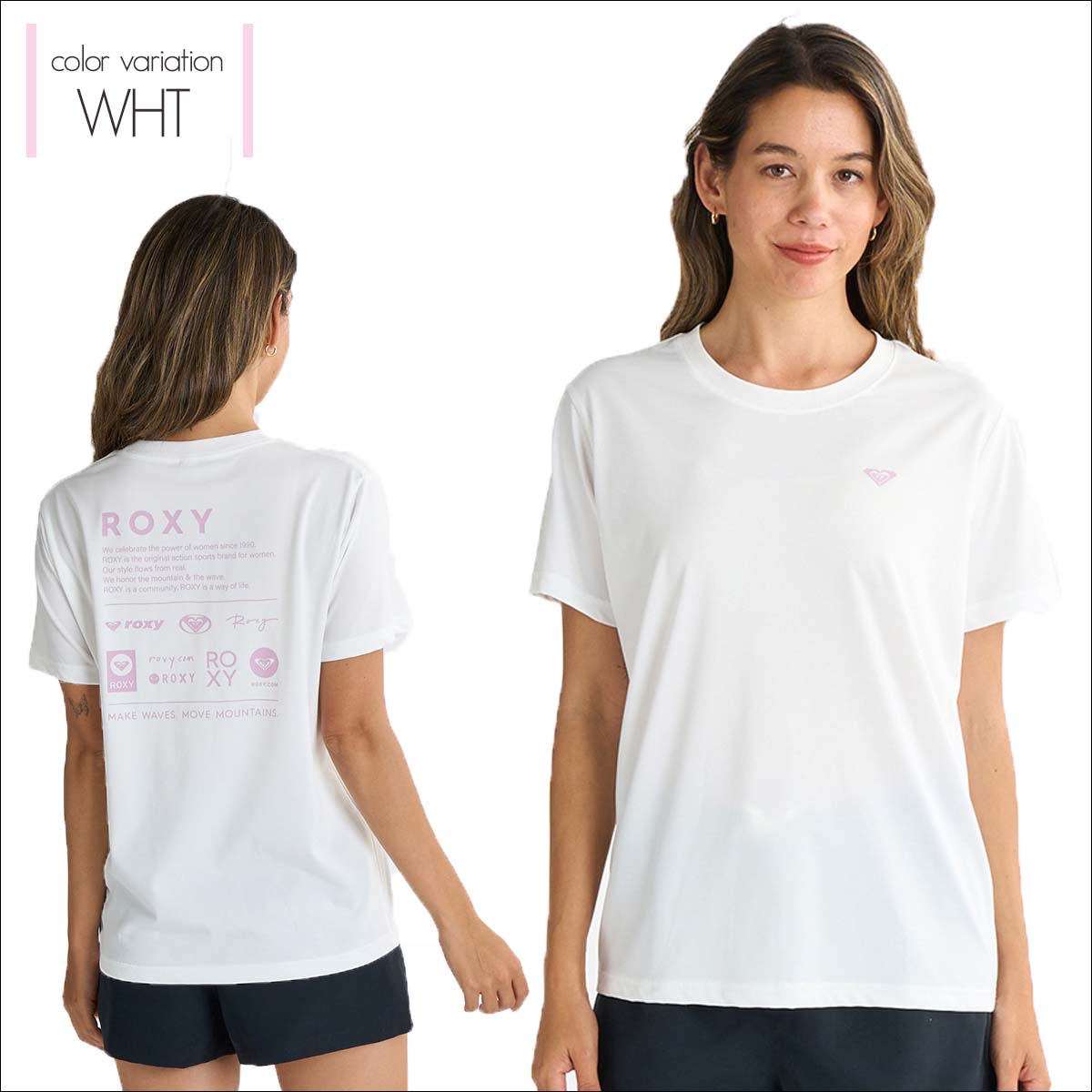売れ筋商品|||ロキシー Tシャツ レディース トップス OCEANREGULAR POSTER - Print T-shirt - phantom ROXY｜ロキシーのTシャツ＆カットソー - ROXY（ロキシー）公式