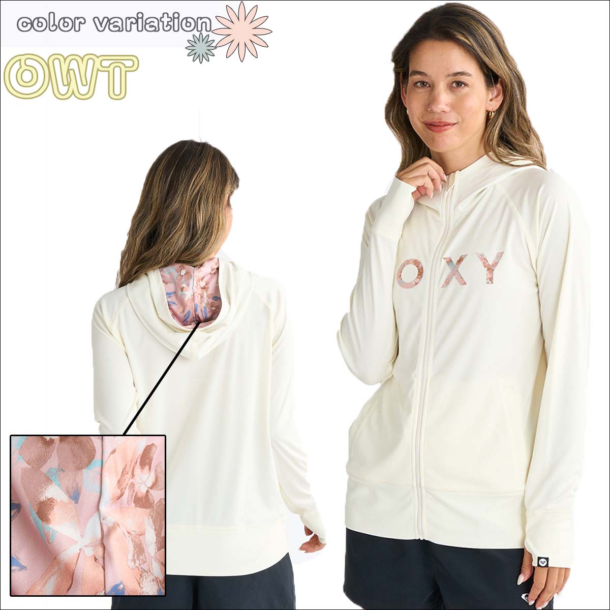 ROXY 25 SS ロキシー ラッシュガード ARTSY FLORAL LOGO PARKA