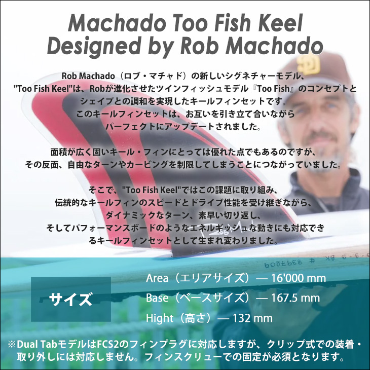 23 ファイアーワイヤー フィン ツインフィン Machado Too Fish Keel 