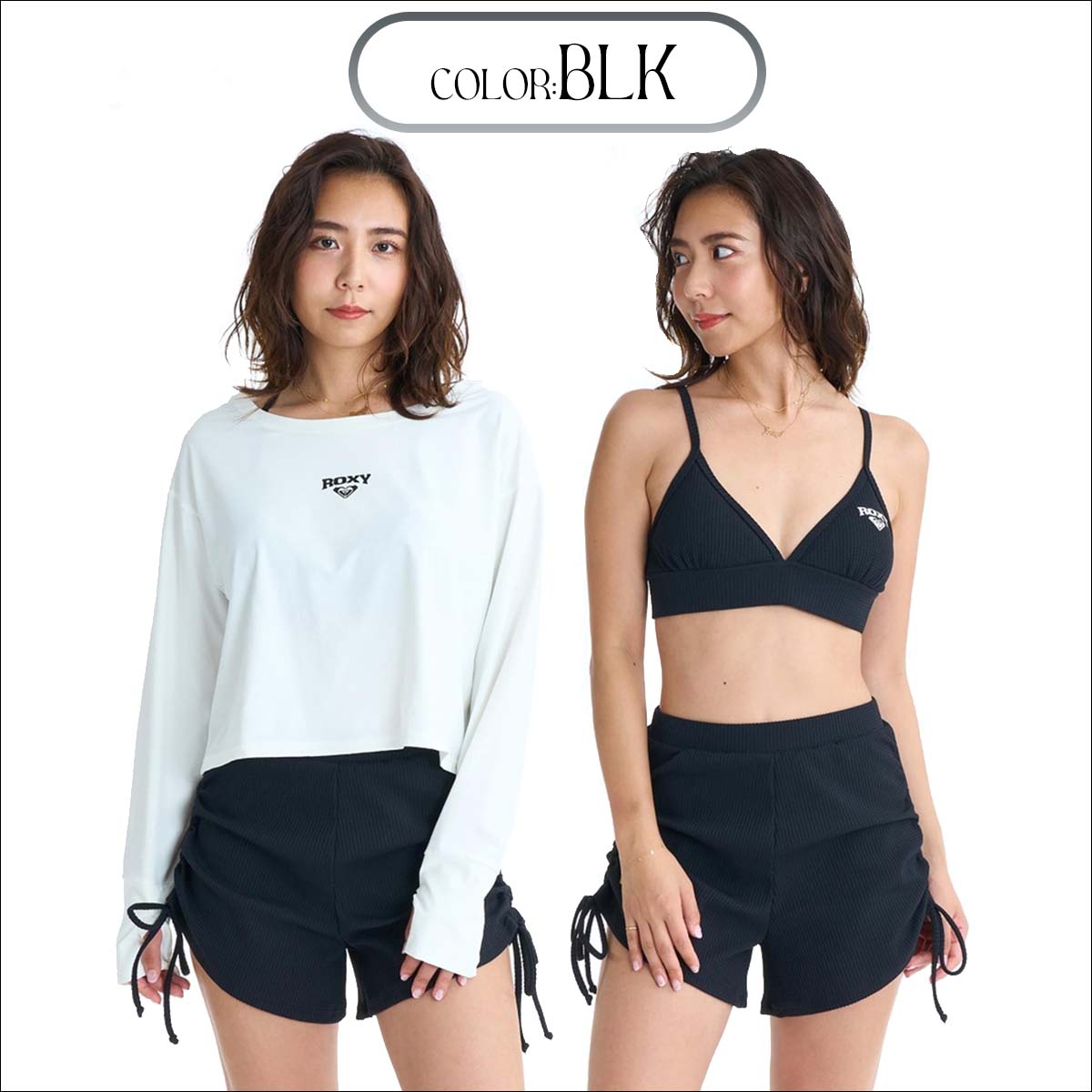 ウェア一式まとめ売り ROXY レディースM/S ROXY（ロキシー） 26 SS ROXY 水着 スイムウェア 3点セット ラッシュ