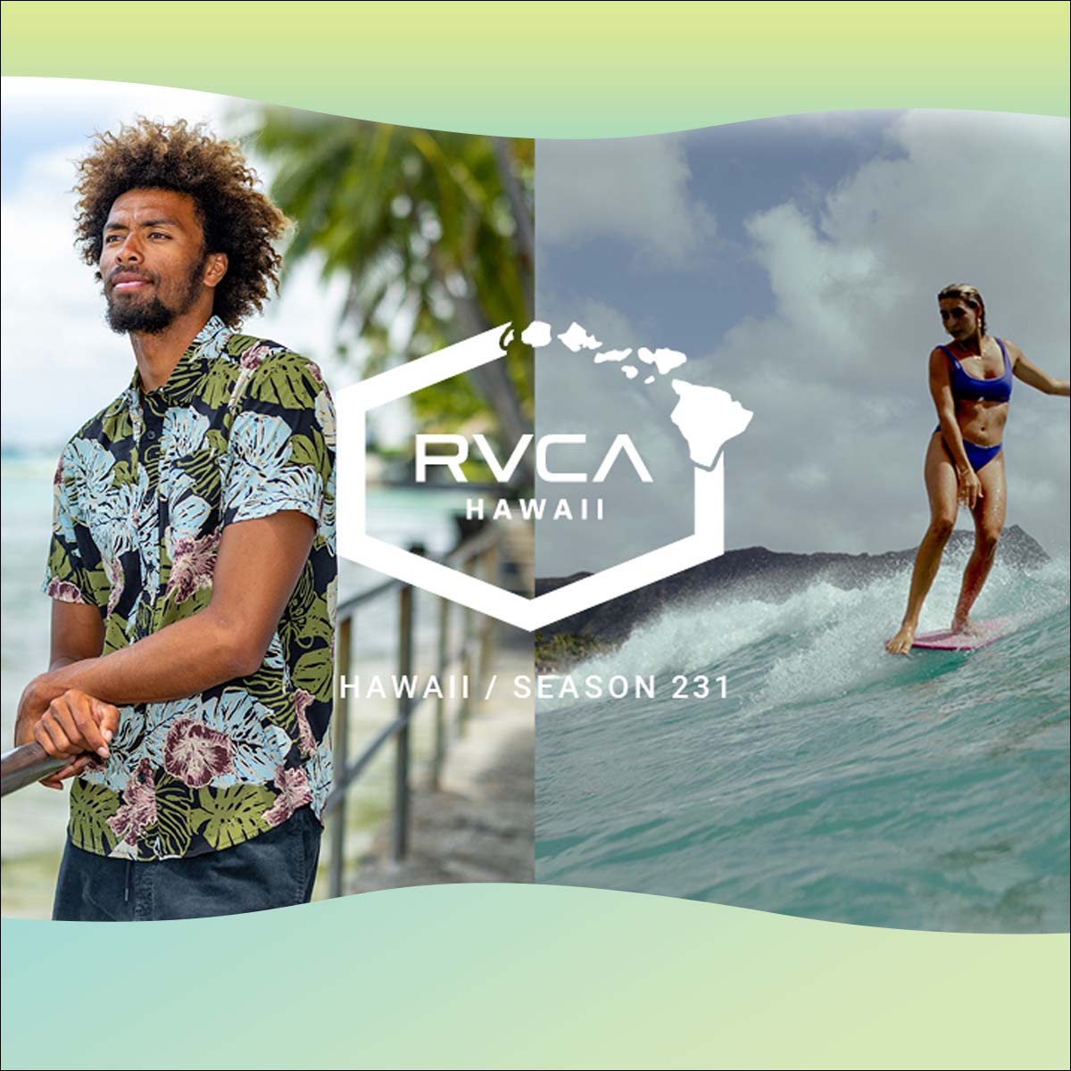 RVCA（ルーカ） 23 SS RVCA ラッシュガード SUNNY HAWAII LS RASHGUARD