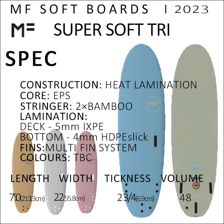 2023年モデル ミックファニング ソフトボード SUPER SOFT TRI 7'0 スーパーソフトトライ サーフボード MICK FANNING  MF soft boards シリーズ 日本正規品