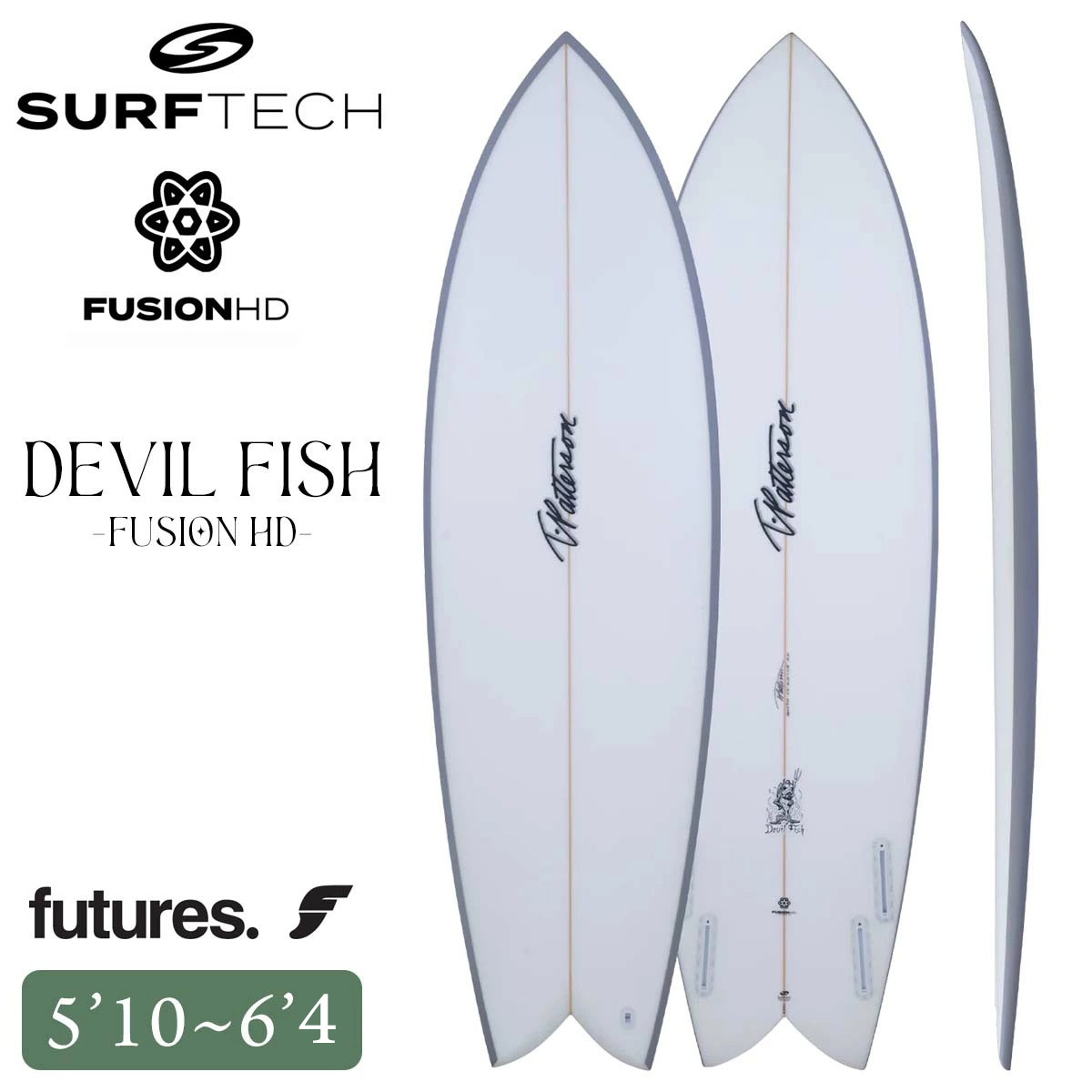 26 SURFTECH サーフテック サーフボード DEVIL FISH 5'10〜6'4