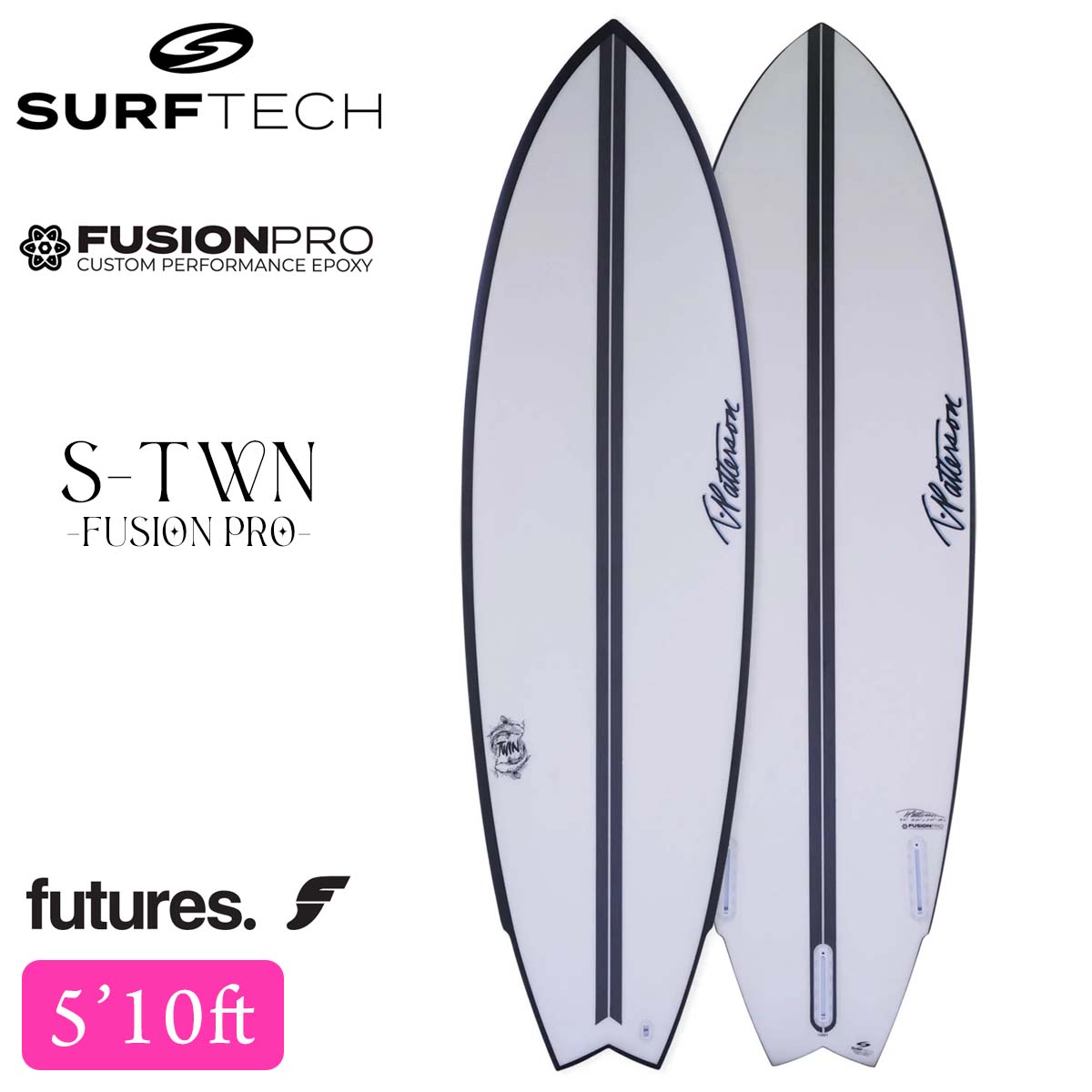 26 SURFTECH サーフテック サーフボード S-TWIN 5'10 5.10 ショート