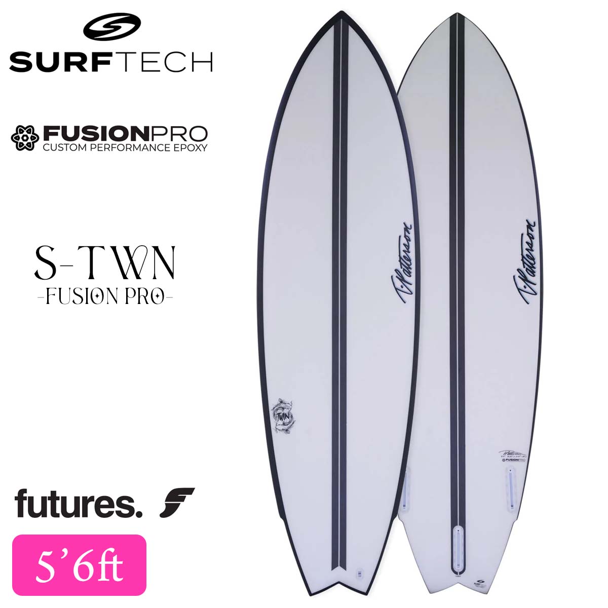 26 SURFTECH サーフテック サーフボード S-TWIN 5'6 5.6 ショート