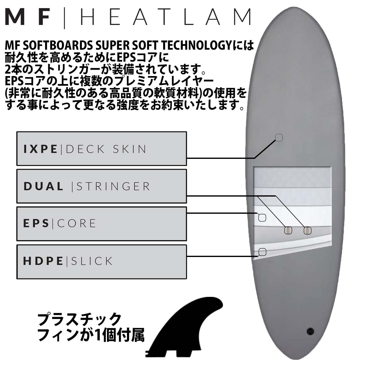 ミックファニング ソフトボード サーフボード SUGAR GLIDER 6'6