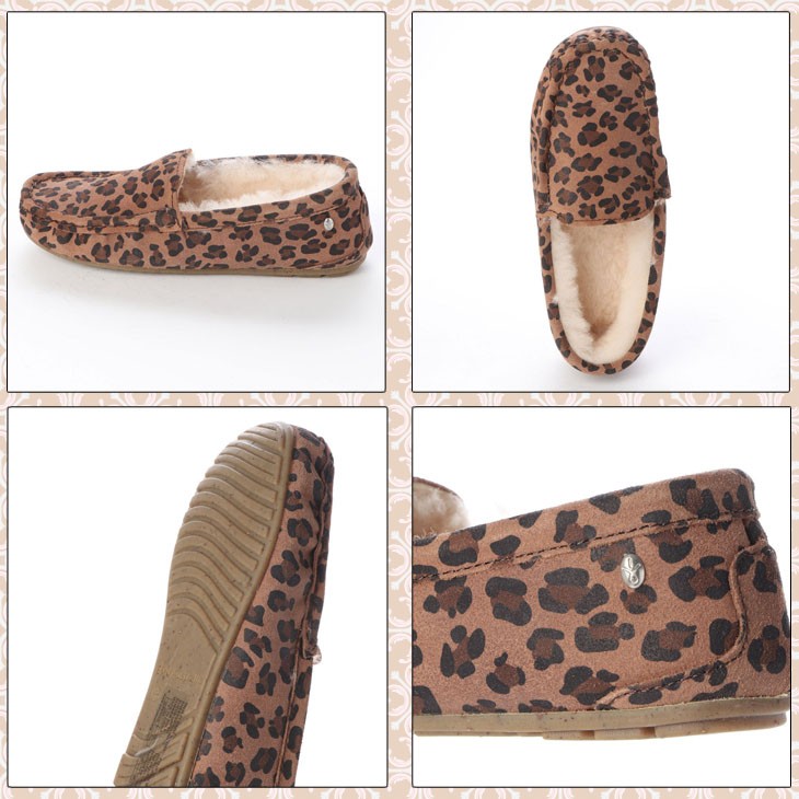 新品 EMU Australia モカシン レオパード シューズ 25cm EMU Australia エミュー オーストラリア モカシン スリッポン
