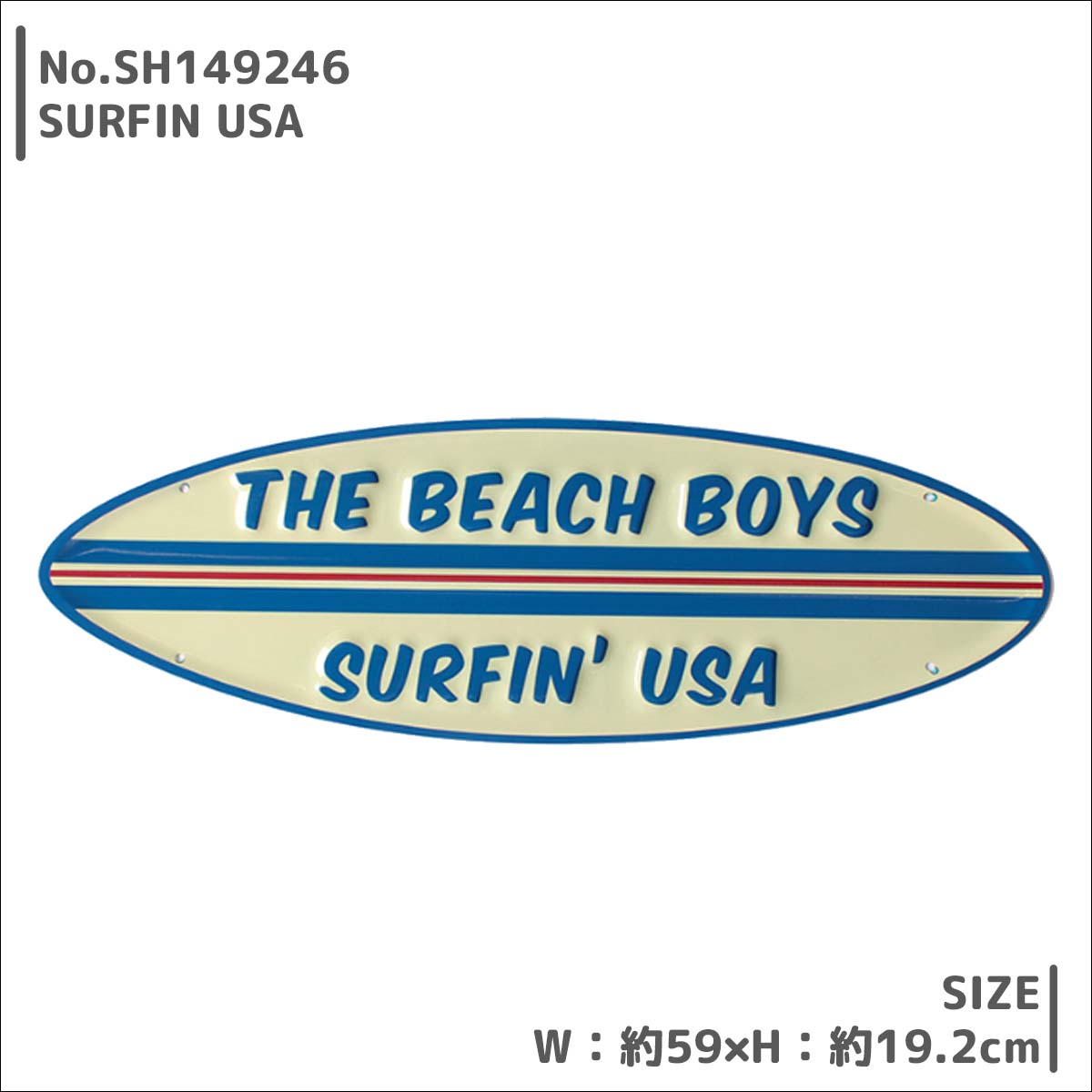 雑貨 インテリア エンボスメタルサイン SURFIN USA 置物 飾り物