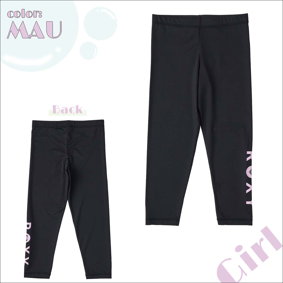 新品★18,700円 マーク＆ロナ ロゴレギンス UV紫外線対策 黒×白 38 ROXY（ロキシー） 26 SS ROXY ラッシュガード レギンス 水陸両用 UV