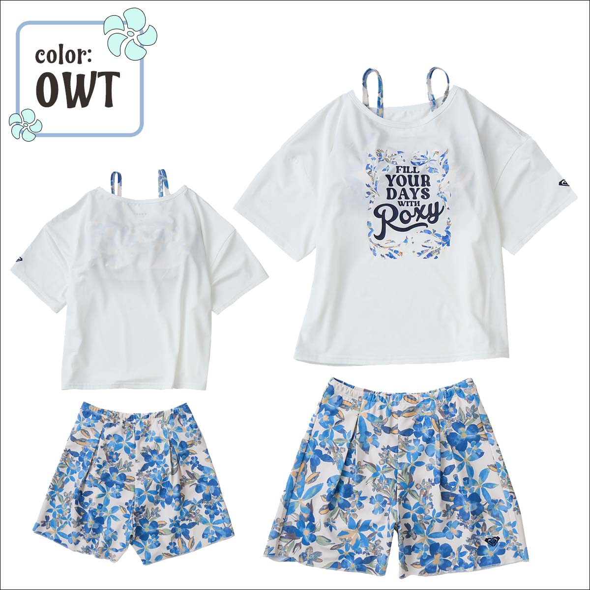 ロキシー S セットスイムウェア DON'T WORRY レディース ROXY/ロキシー フィットネス水着 上下SET READY OR NOT 2024