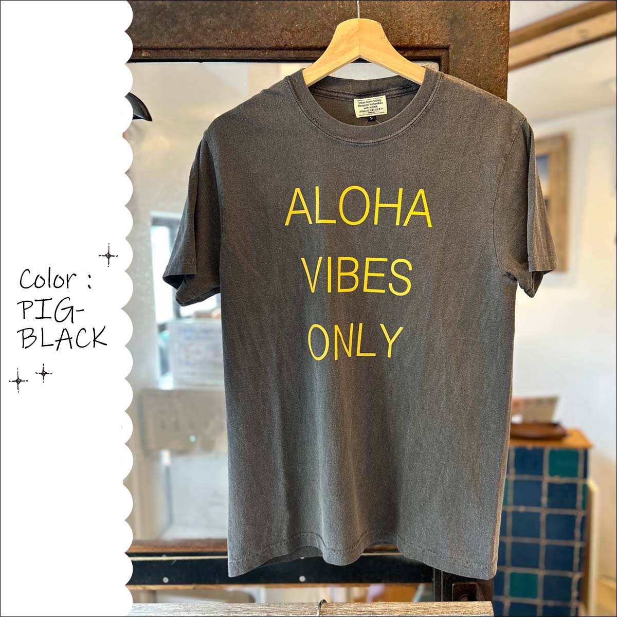 URBAN ISLAND SOCIETY Tシャツ ALOHA VIBES ONLY 半袖 トップス