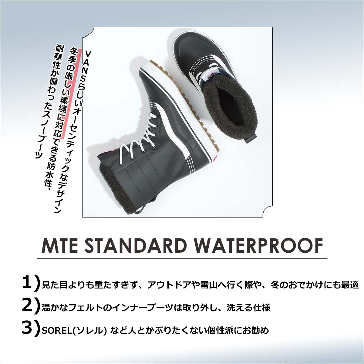 24/25 VANS バンズ スノーシューズ スノーブーツ スタンダード