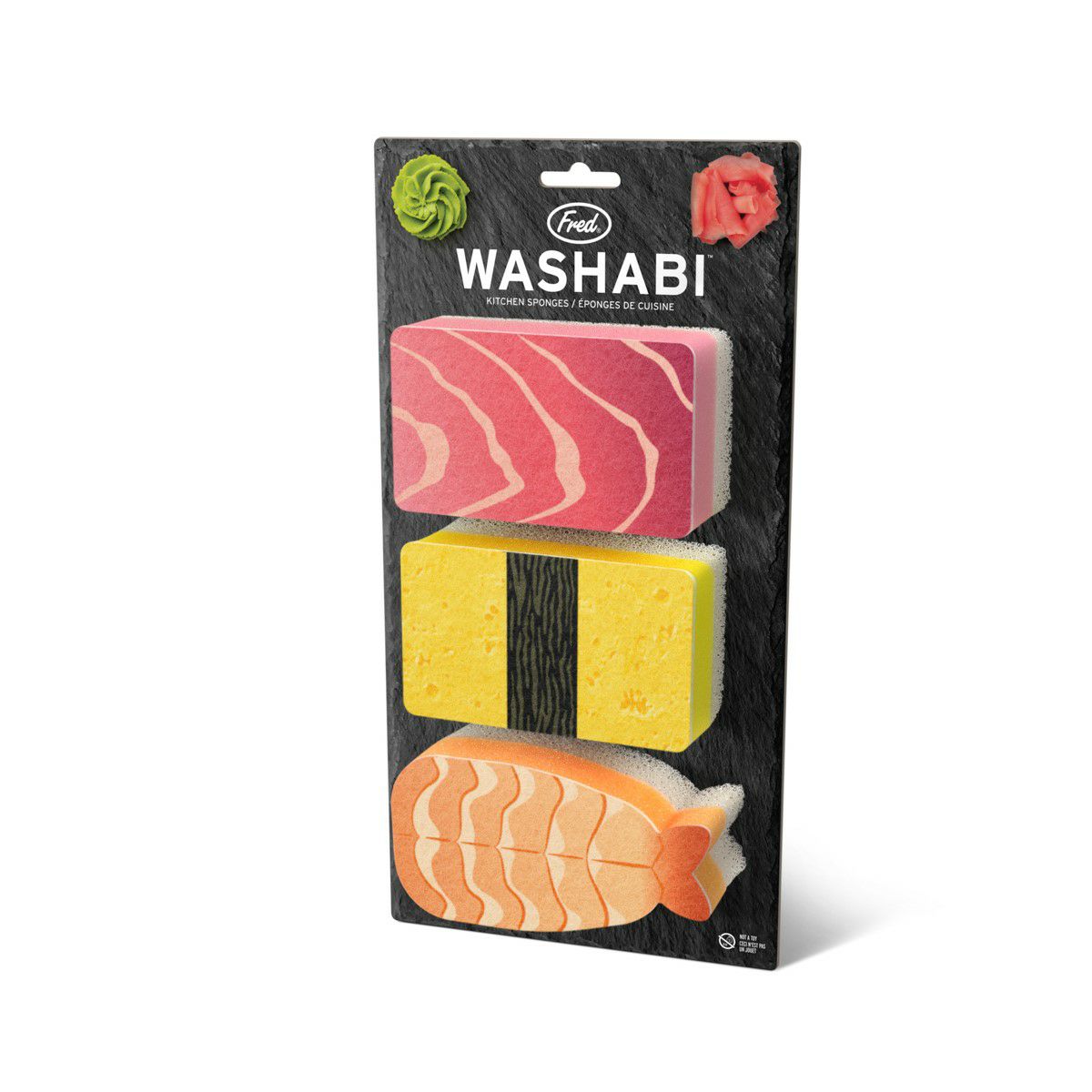 すし皿　サンデー　ロビン Fred フレッド スシスポンジ 3pcs 食器洗い スポンジ 皿洗い
