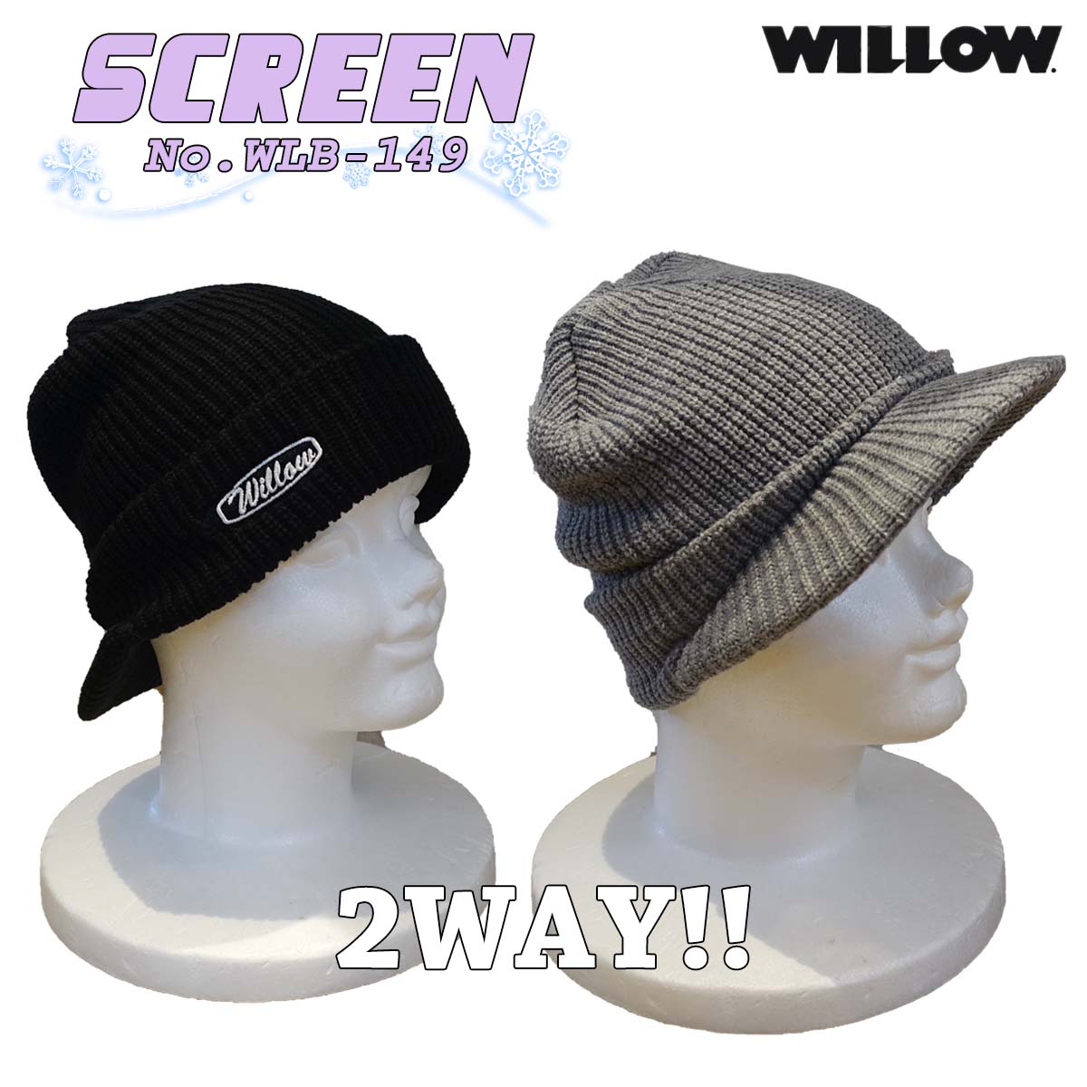 eb's（エビス） 25/26 WILLOW ウィロー ビーニー 帽子 ニット帽 スキー