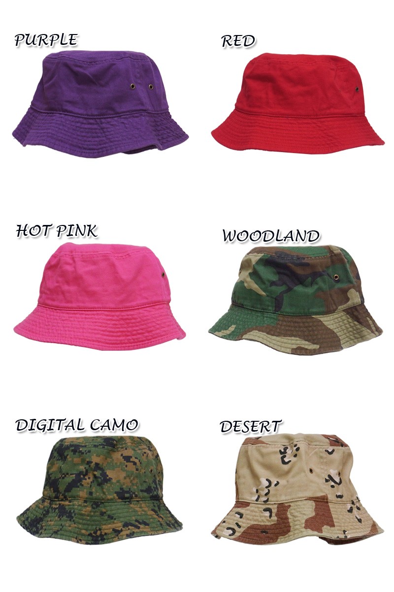 NEWHATTAN【ニューハッタン】COTTON STONE WASHED BUCKET HATS