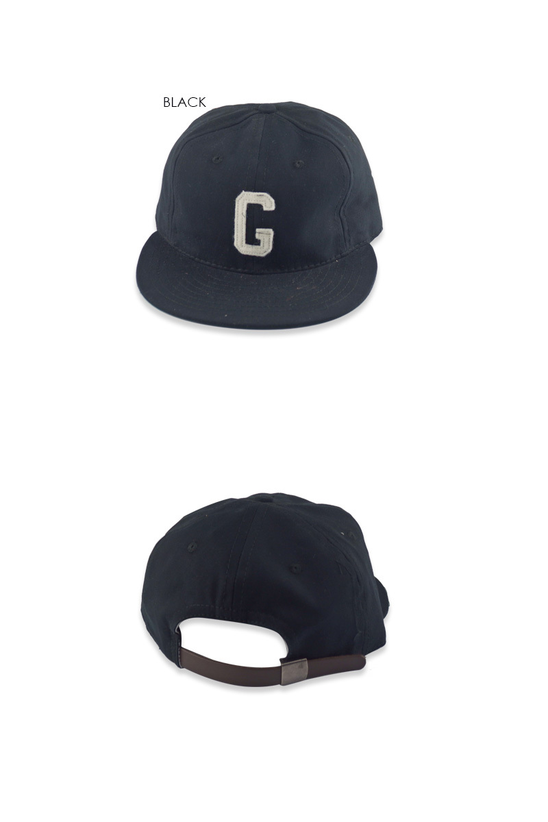 EBBETS FIELD FLANNELS COTTON BALLCAP HOMESTEAD GRAYS 1945 BLACK エ