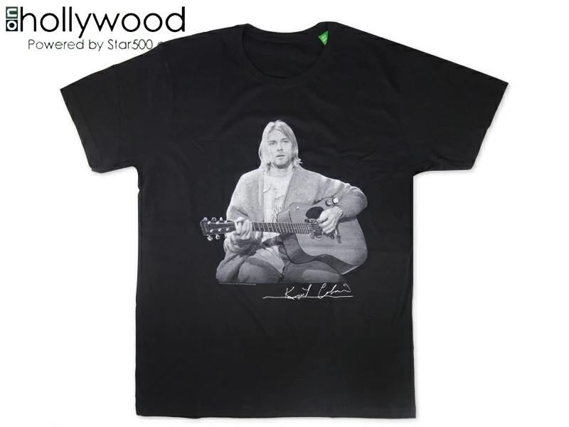 NIRVANA ニルヴァーナ KURT COBAIN GUITAR LIVE T-SHIRTS BLACK カート