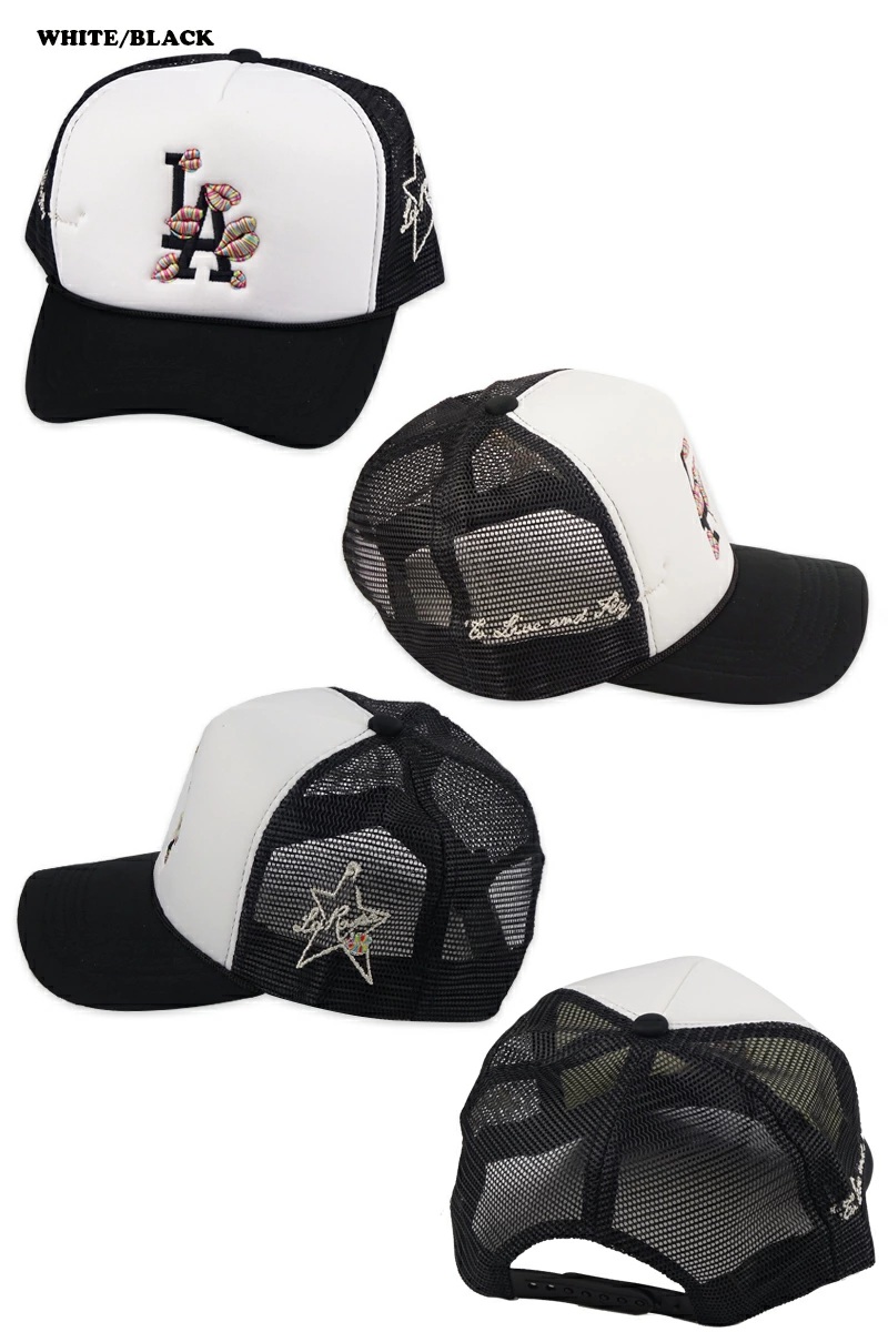 LA ROPA Life ラロパ SIGNATURE 'LA' RAINBOW TRUCKER HAT WHITE/BLACK