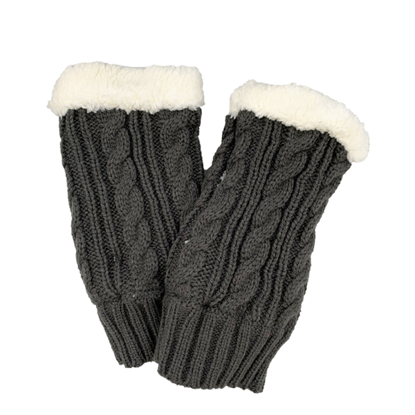アームウォーマー 手袋 あたたかい ニット もこもこ ボア スマホ対応