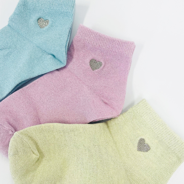 キッズ ソックス 女の子 3足組 16-18cm 刺繍入り くるぶし丈 リボン