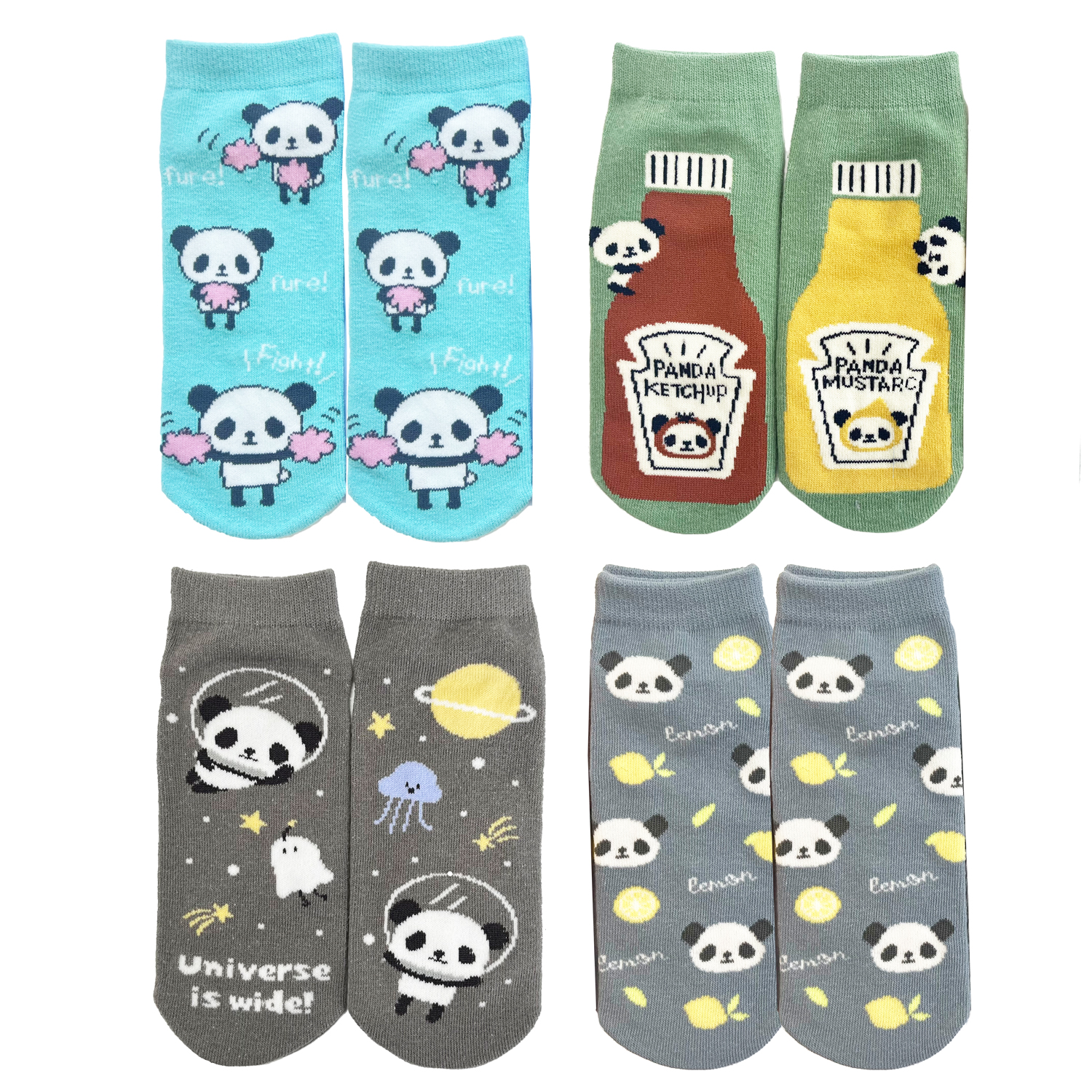 夏たびパンフ グッズまとめ売り 靴下 レディース くるぶし セット おしゃれ パンダ 4足組 可愛い