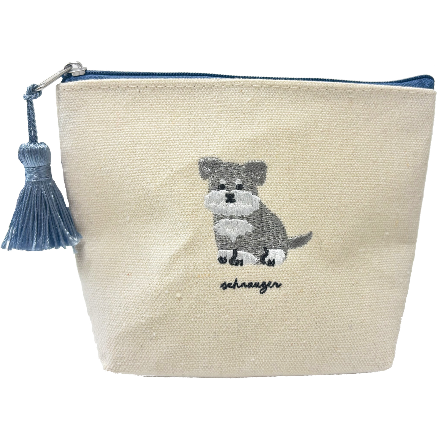 ミニポーチ アニマル刺繍 キャンバス 小物入れ レディース 猫 犬 パグ
