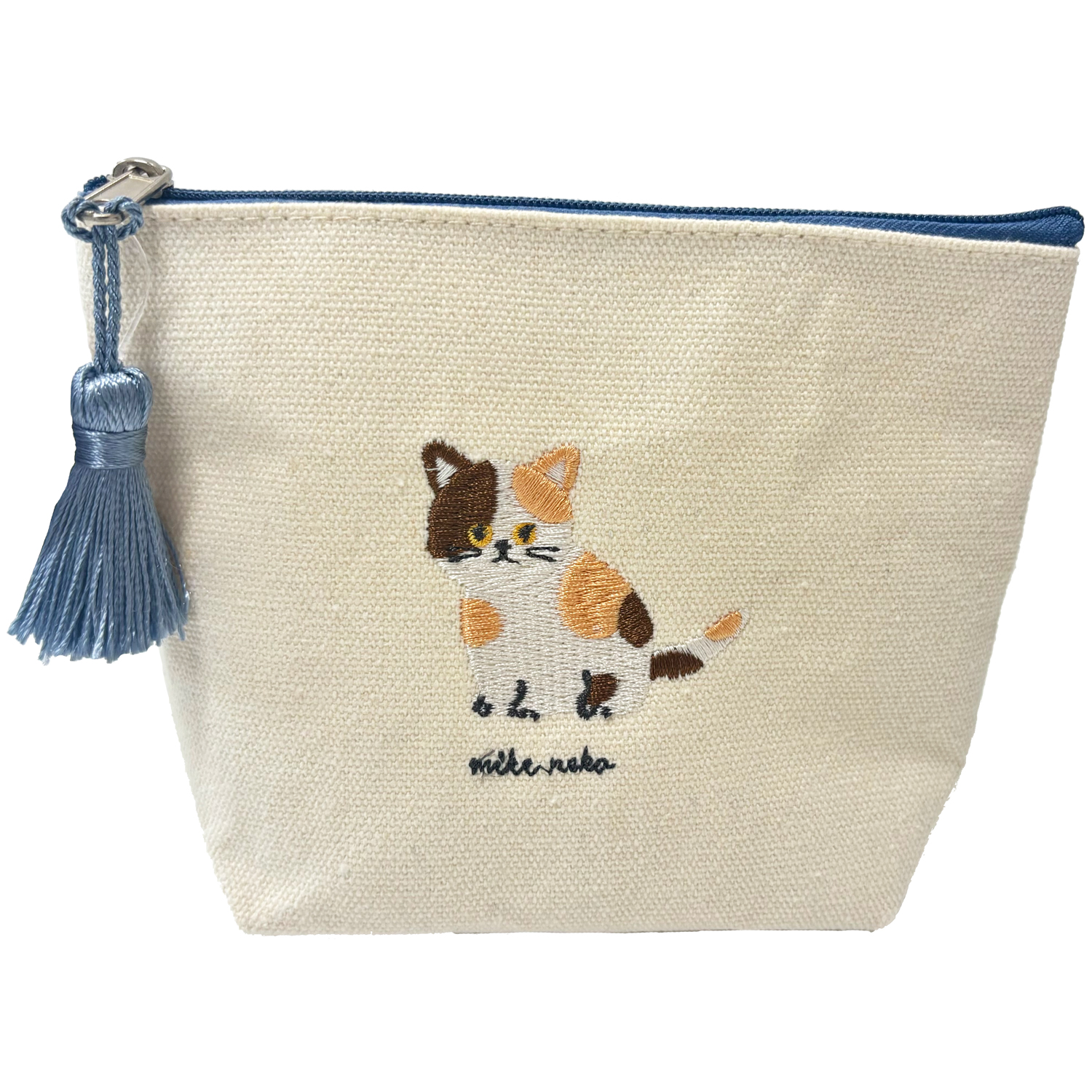ミニポーチ アニマル刺繍 キャンバス 小物入れ レディース 猫 犬 パグ