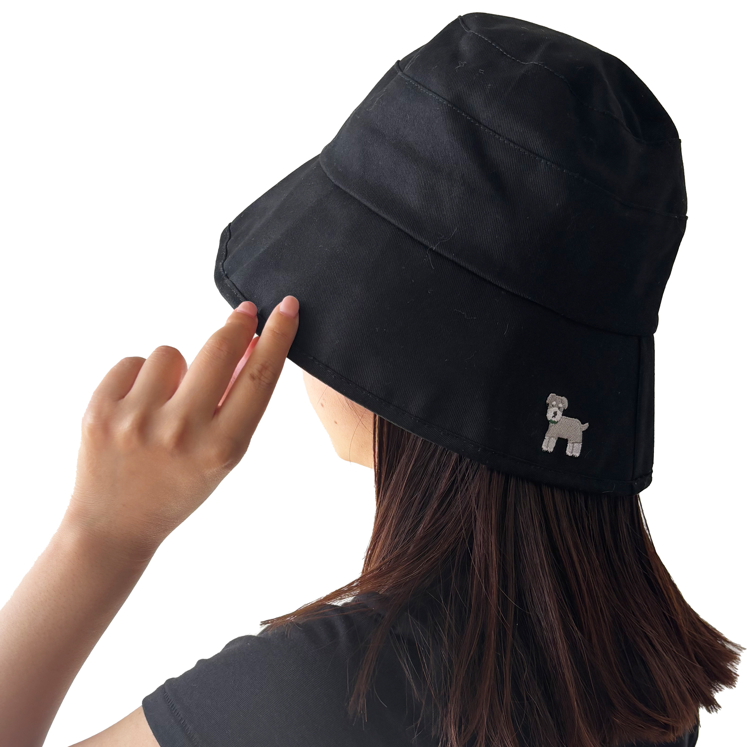 バケットハット レディース シュナウザー 刺繍 バケット バケハ uv