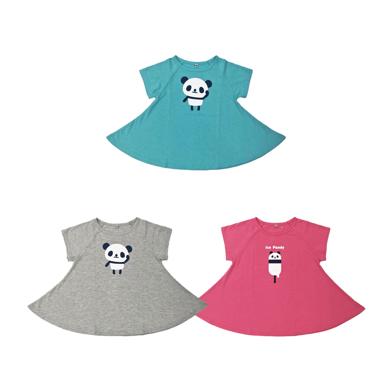 familiar 半袖Tシャツ　半袖チュニック　七分丈パンツ　80 女の子 先染めチェックの切り替え半袖チュニック(100～130)(100cm チェリー