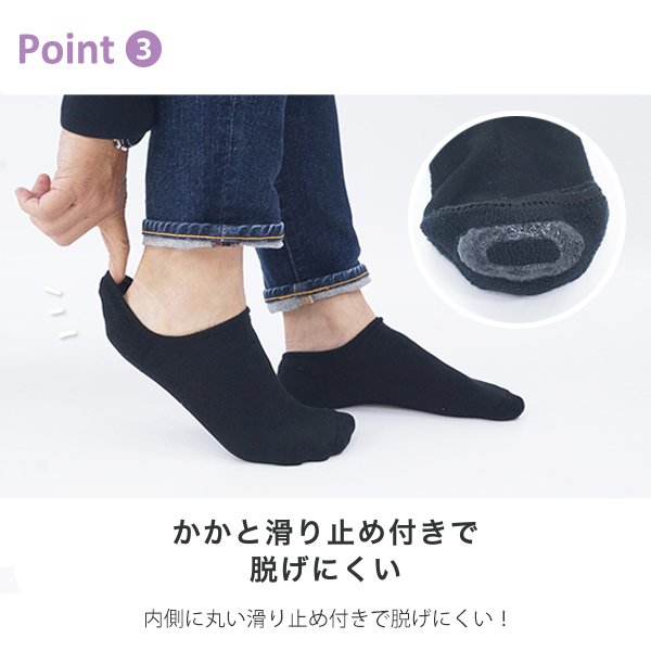 靴下 レディース メンズ くるぶし 黒 おしゃ...の詳細画像3