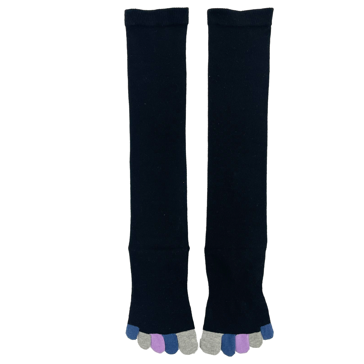 靴下 レディース 5本指 ハイソックス 暖かい 冬 足底サポート ずれにくい 蒸れ 冷え 指先切替 ...