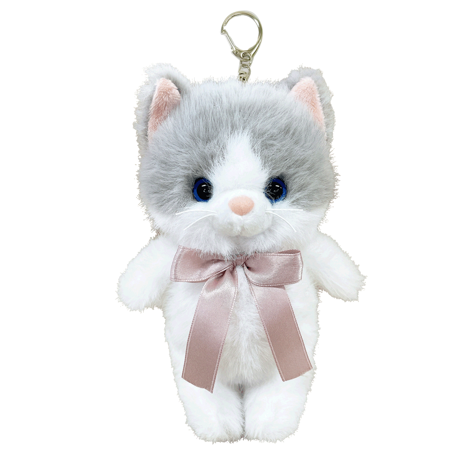キーホルダー ぬいぐるみ 猫 マスコット ストラップ チャーム 白 黒 茶