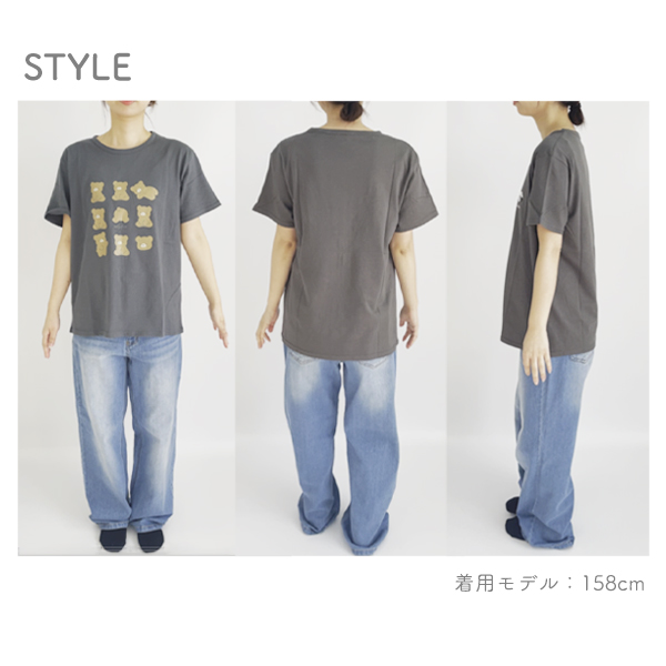 tシャツ レディース 半袖 おしゃれ 大人かわいい トップス 猫 シマエナガ パンダ クマ 虎 アニマル 薄手 カットソー 春夏 カジュアル M-L ゆうパケット3点まで可｜stream-twin｜26