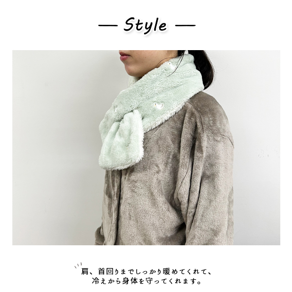 おやすみマフラー 刺繍 差し込みマフラー シュナウザー アヒル コール