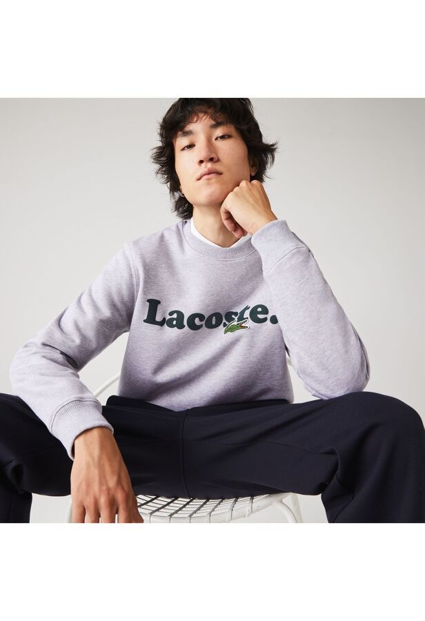 数量限定】 LACOSTE ネームプリント&ロゴパッチクルーネック