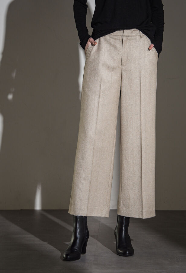 ブランド La F 通販 Paypayモール ミックスツイードワイドパンツ ストライプデパートメントpaypayモール