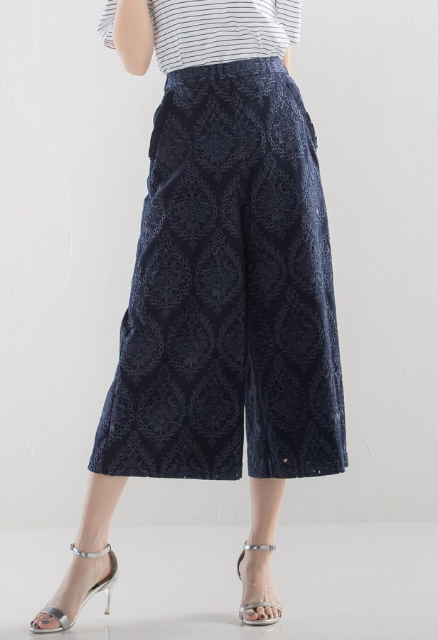 ドライクリ Queens 通販 Paypayモール Court 刺繍レースガウチョパンツ ストライプデパートメントpaypayモール