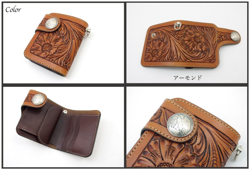 ◆感謝価格◆ケイシイズ◆プレート3◆カービング レザーミニウォレット◆ KC,s ケイシイズ ケーシーズ カービング 短財布 ショート